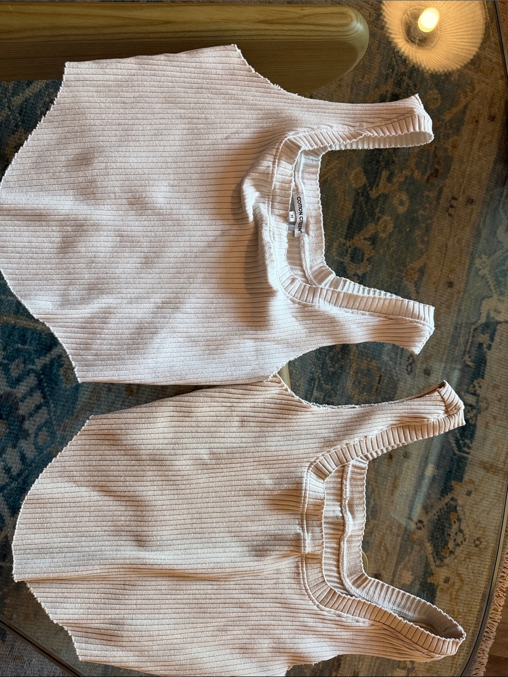 Cotton Citizen Ribbed Tank Tops for Kids - white and cream